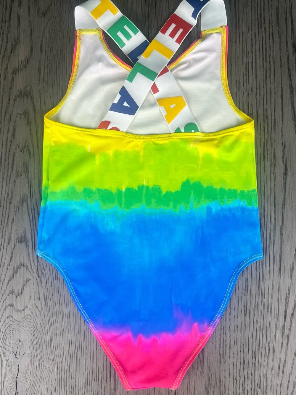 Stella McCartney Kids Rainbow Girls Swimsuit, Size 10